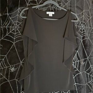 Liz Claiborne Black Ruffle Blouse